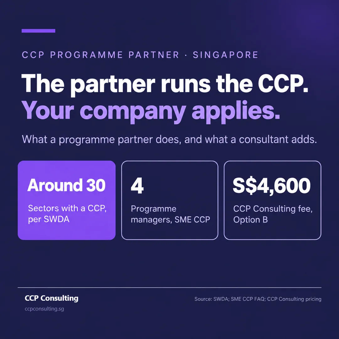 CCP programme partner versus consultant: the partner runs the CCP, your company applies as employer