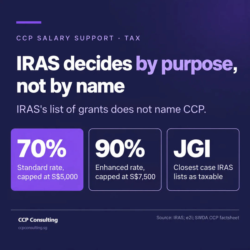 Is the career conversion programme grant taxable? IRAS decides by purpose, not by name